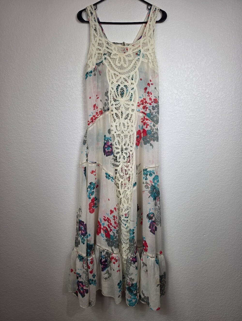 Free People Floral Crochet Maxi Dress